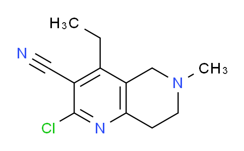 CAS No. 1708251-17-5, 2-Chloro-4-ethyl-6-methyl-5,6,7,8-tetrahydro-1,6-naphthyridine-3-carbonitrile