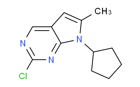 CAS No. 1178566-48-7, 2-Chloro-7-cyclopentyl-6-methyl-7H-pyrrolo[2,3-d]pyrimidine