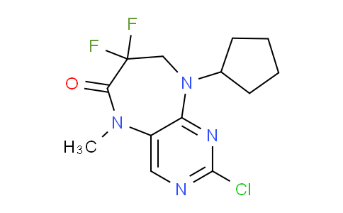 CAS No. 1062246-03-0, 2-Chloro-9-cyclopentyl-7,7-difluoro-5-methyl-8,9-dihydro-5H-pyrimido[4,5-b][1,4]diazepin-6(7H)-one