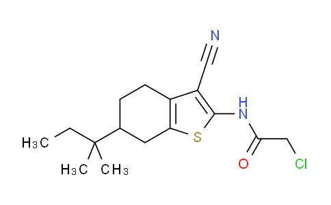 CAS No. 519016-57-0, 2-Chloro-N-(3-cyano-6-(tert-pentyl)-4,5,6,7-tetrahydrobenzo[b]thiophen-2-yl)acetamide