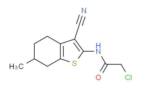 CAS No. 331869-85-3, 2-Chloro-N-(3-cyano-6-methyl-4,5,6,7-tetrahydrobenzo[b]thiophen-2-yl)acetamide
