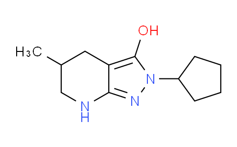 CAS No. 1779122-83-6, 2-Cyclopentyl-5-methyl-4,5,6,7-tetrahydro-2H-pyrazolo[3,4-b]pyridin-3-ol