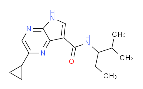 CAS No. 1956379-08-0, 2-Cyclopropyl-N-(2-methylpentan-3-yl)-5H-pyrrolo[2,3-b]pyrazine-7-carboxamide