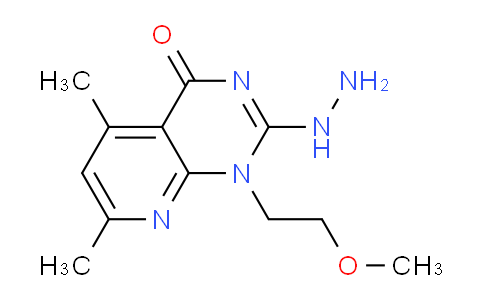 CAS No. 937600-45-8, 2-Hydrazinyl-1-(2-methoxyethyl)-5,7-dimethylpyrido[2,3-d]pyrimidin-4(1H)-one
