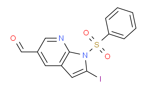 CAS No. 1227270-23-6, 2-Iodo-1-(phenylsulfonyl)-1H-pyrrolo[2,3-b]pyridine-5-carbaldehyde