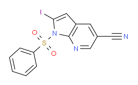 CAS No. 1227269-21-7, 2-Iodo-1-(phenylsulfonyl)-1H-pyrrolo[2,3-b]pyridine-5-carbonitrile