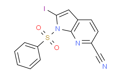 CAS No. 1227267-29-9, 2-Iodo-1-(phenylsulfonyl)-1H-pyrrolo[2,3-b]pyridine-6-carbonitrile