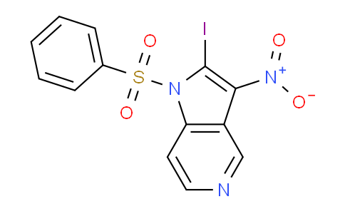 CAS No. 1227270-94-1, 2-Iodo-3-nitro-1-(phenylsulfonyl)-1H-pyrrolo[3,2-c]pyridine