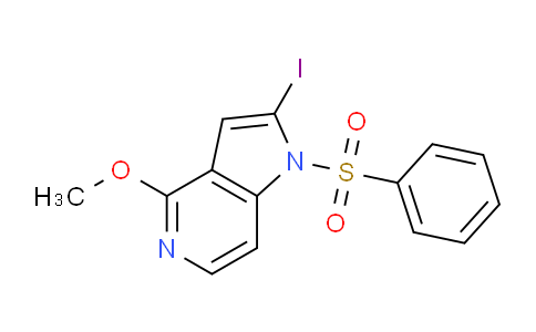 CAS No. 1227269-13-7, 2-Iodo-4-methoxy-1-(phenylsulfonyl)-1H-pyrrolo[3,2-c]pyridine