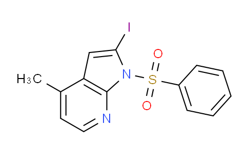 CAS No. 1227270-47-4, 2-Iodo-4-methyl-1-(phenylsulfonyl)-1H-pyrrolo[2,3-b]pyridine