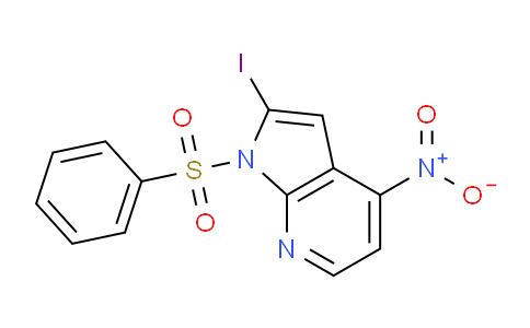 CAS No. 1227268-92-9, 2-Iodo-4-nitro-1-(phenylsulfonyl)-1H-pyrrolo[2,3-b]pyridine