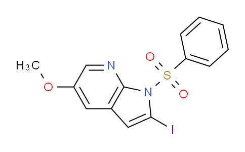 CAS No. 1227267-13-1, 2-Iodo-5-methoxy-1-(phenylsulfonyl)-1H-pyrrolo[2,3-b]pyridine