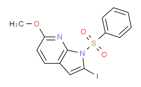 CAS No. 1227270-18-9, 2-Iodo-6-methoxy-1-(phenylsulfonyl)-1H-pyrrolo[2,3-b]pyridine