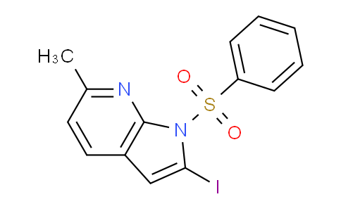 CAS No. 1227269-06-8, 2-Iodo-6-methyl-1-(phenylsulfonyl)-1H-pyrrolo[2,3-b]pyridine