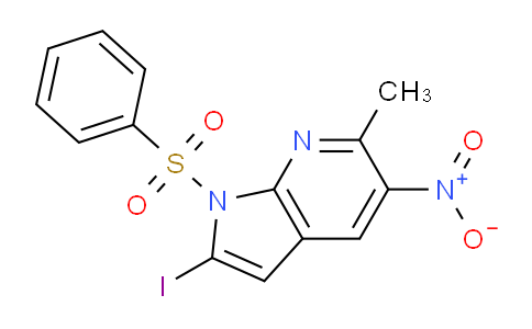 CAS No. 1227268-96-3, 2-Iodo-6-methyl-5-nitro-1-(phenylsulfonyl)-1H-pyrrolo[2,3-b]pyridine
