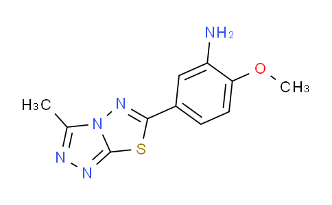CAS No. 879058-43-2, 2-Methoxy-5-(3-methyl-[1,2,4]triazolo[3,4-b][1,3,4]thiadiazol-6-yl)aniline