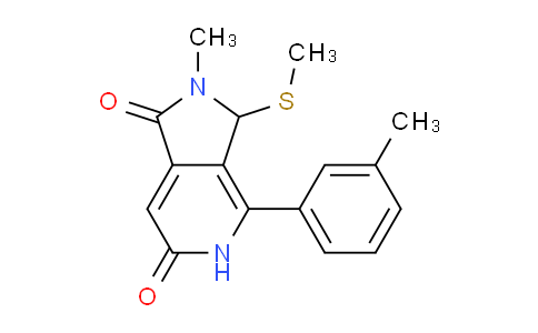 CAS No. 1269533-28-9, 2-Methyl-3-(methylthio)-4-(m-tolyl)-2,3-dihydro-1H-pyrrolo[3,4-c]pyridine-1,6(5H)-dione