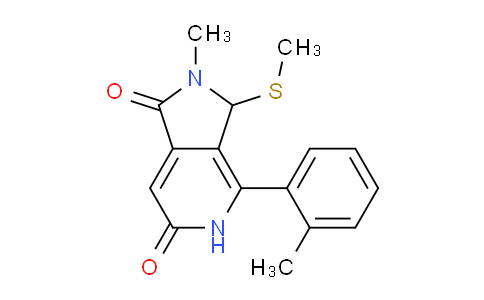 CAS No. 1269528-82-6, 2-Methyl-3-(methylthio)-4-(o-tolyl)-2,3-dihydro-1H-pyrrolo[3,4-c]pyridine-1,6(5H)-dione