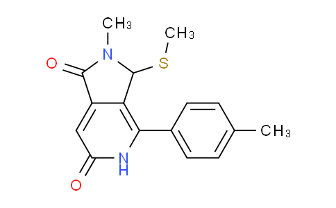 CAS No. 1269530-43-9, 2-Methyl-3-(methylthio)-4-(p-tolyl)-2,3-dihydro-1H-pyrrolo[3,4-c]pyridine-1,6(5H)-dione