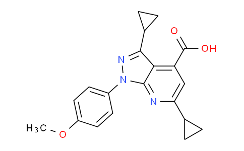 CAS No. 1011396-75-0, 3,6-Dicyclopropyl-1-(4-methoxyphenyl)-1H-pyrazolo[3,4-b]pyridine-4-carboxylic acid