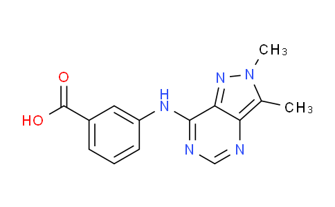 CAS No. 1365963-44-5, 3-((2,3-Dimethyl-2H-pyrazolo[4,3-d]pyrimidin-7-yl)amino)benzoic acid