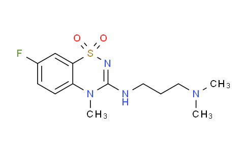 CAS No. 1000574-72-0, 3-((3-(Dimethylamino)propyl)amino)-7-fluoro-4-methyl-4H-benzo[e][1,2,4]thiadiazine 1,1-dioxide