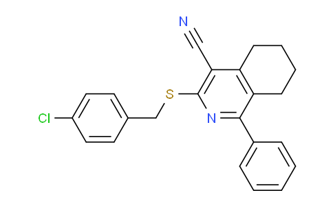 CAS No. 315246-88-9, 3-((4-Chlorobenzyl)thio)-1-phenyl-5,6,7,8-tetrahydroisoquinoline-4-carbonitrile