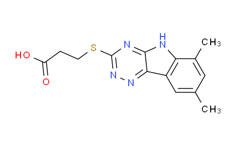 CAS No. 482616-17-1, 3-((6,8-Dimethyl-5H-[1,2,4]triazino[5,6-b]indol-3-yl)thio)propanoic acid