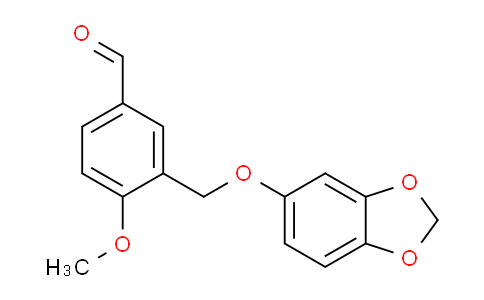 CAS No. 832739-19-2, 3-((Benzo[d][1,3]dioxol-5-yloxy)methyl)-4-methoxybenzaldehyde