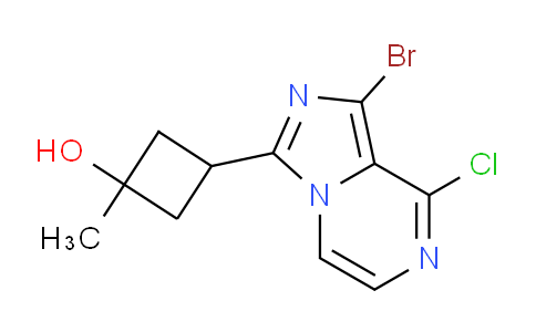 CAS No. 1447607-65-9, 3-(1-Bromo-8-chloroimidazo[1,5-a]pyrazin-3-yl)-1-methylcyclobutanol