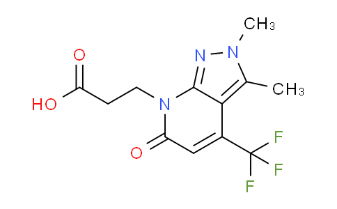 CAS No. 1018128-02-3, 3-(2,3-Dimethyl-6-oxo-4-(trifluoromethyl)-2H-pyrazolo[3,4-b]pyridin-7(6H)-yl)propanoic acid