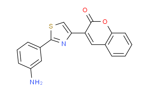 CAS No. 886495-32-5, 3-(2-(3-Aminophenyl)thiazol-4-yl)-2H-chromen-2-one