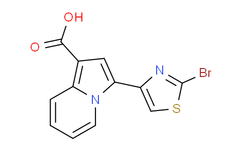 CAS No. 1263178-48-8, 3-(2-Bromothiazol-4-yl)indolizine-1-carboxylic acid