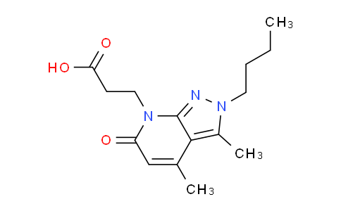 CAS No. 1018165-06-4, 3-(2-Butyl-3,4-dimethyl-6-oxo-2H-pyrazolo[3,4-b]pyridin-7(6H)-yl)propanoic acid