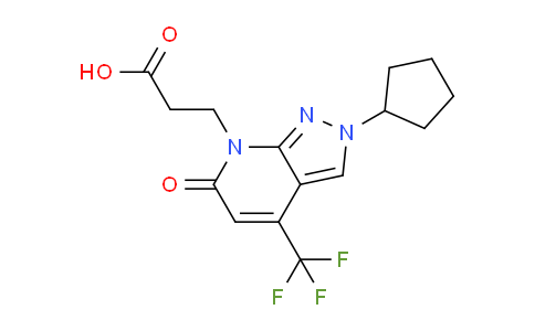 CAS No. 1018127-13-3, 3-(2-Cyclopentyl-6-oxo-4-(trifluoromethyl)-2H-pyrazolo[3,4-b]pyridin-7(6H)-yl)propanoic acid