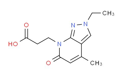 CAS No. 1018163-76-2, 3-(2-Ethyl-4-methyl-6-oxo-2H-pyrazolo[3,4-b]pyridin-7(6H)-yl)propanoic acid
