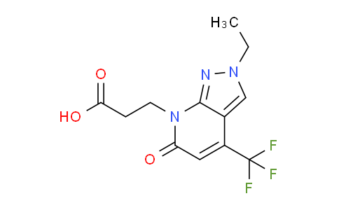 CAS No. 1018126-93-6, 3-(2-Ethyl-6-oxo-4-(trifluoromethyl)-2H-pyrazolo[3,4-b]pyridin-7(6H)-yl)propanoic acid