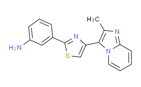 CAS No. 1416338-72-1, 3-(4-(2-Methylimidazo[1,2-a]pyridin-3-yl)thiazol-2-yl)aniline