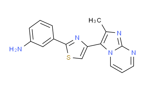 CAS No. 1416341-57-5, 3-(4-(2-Methylimidazo[1,2-a]pyrimidin-3-yl)thiazol-2-yl)aniline