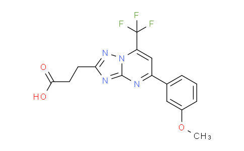 CAS No. 1160246-12-7, 3-(5-(3-Methoxyphenyl)-7-(trifluoromethyl)-[1,2,4]triazolo[1,5-a]pyrimidin-2-yl)propanoic acid