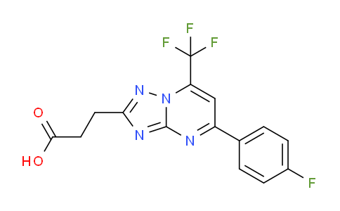 CAS No. 1018150-56-5, 3-(5-(4-Fluorophenyl)-7-(trifluoromethyl)-[1,2,4]triazolo[1,5-a]pyrimidin-2-yl)propanoic acid