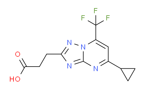 CAS No. 1018150-48-5, 3-(5-Cyclopropyl-7-(trifluoromethyl)-[1,2,4]triazolo[1,5-a]pyrimidin-2-yl)propanoic acid