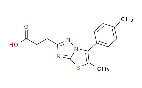 CAS No. 1437385-18-6, 3-(5-Methyl-6-(p-tolyl)thiazolo[3,2-b][1,2,4]triazol-2-yl)propanoic acid