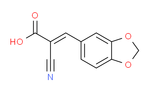 CAS No. 49711-55-9, 3-(Benzo[d][1,3]dioxol-5-yl)-2-cyanoacrylic acid