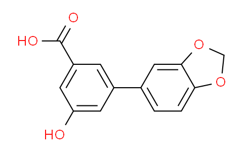 CAS No. 1258628-34-0, 3-(Benzo[d][1,3]dioxol-5-yl)-5-hydroxybenzoic acid