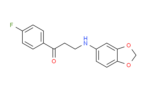 CAS No. 477333-88-3, 3-(Benzo[d][1,3]dioxol-5-ylamino)-1-(4-fluorophenyl)propan-1-one