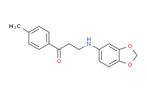 CAS No. 477333-90-7, 3-(Benzo[d][1,3]dioxol-5-ylamino)-1-(p-tolyl)propan-1-one