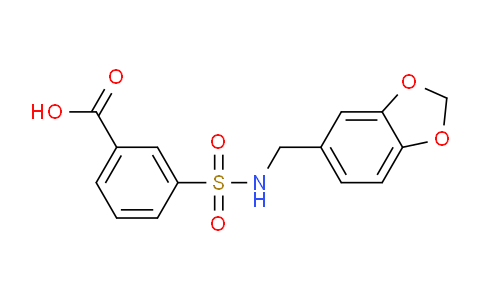 CAS No. 722473-64-5, 3-(N-(Benzo[d][1,3]dioxol-5-ylmethyl)sulfamoyl)benzoic acid