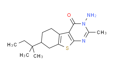 CAS No. 932886-93-6, 3-Amino-2-methyl-7-(tert-pentyl)-5,6,7,8-tetrahydrobenzo[4,5]thieno[2,3-d]pyrimidin-4(3H)-one