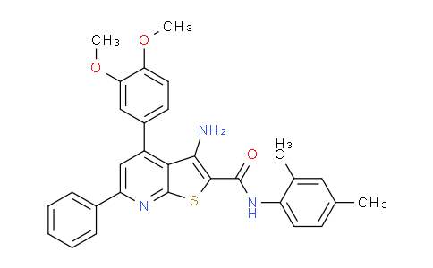 CAS No. 332040-54-7, 3-Amino-4-(3,4-dimethoxyphenyl)-N-(2,4-dimethylphenyl)-6-phenylthieno[2,3-b]pyridine-2-carboxamide